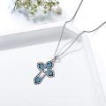 wholesale Sterling Silver Cross Pendant w Jade Red Agate Lapis Turquoise for Women-0-2