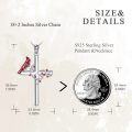 wholesale 925 Sterling Silver Red Cardinal Bird Gothic Cross Pendant Necklace for Women Gifts-0-3