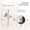 wholesale 925 Sterling Silver Red Cardinal Bird Gothic Cross Pendant Necklace for Women Gifts-0-3