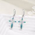 wholesale 925 Sterling Silver Turquoise Dragonfly Shape Dangle Drop Earrings for Women-0-2