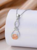 wholesale 925 Sterling Silver Rose Gold Plated Butterfly Infinity Pendant Necklace for Women-0-1