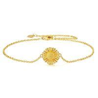 wholesale 14k Yellow Gold Sunflower Bracelet-Chain,Charm