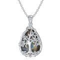 wholesale 925 Sterling Silver Labradorite Tree of Life Pendant Necklace-0-0