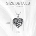 wholesale 925 Sterling Silver Heart-Shaped Bear Family Pendant Necklace with Chain s for Women-0-5