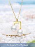 TOUPOP 14K Gold Pearl Necklace with Bow/Heart/Dolphin Pendant-0-1