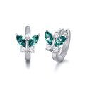 wholesale 925 Sterling Silver Butterfly Earrings Wholesale With Blue And Clear Crystals-0-18