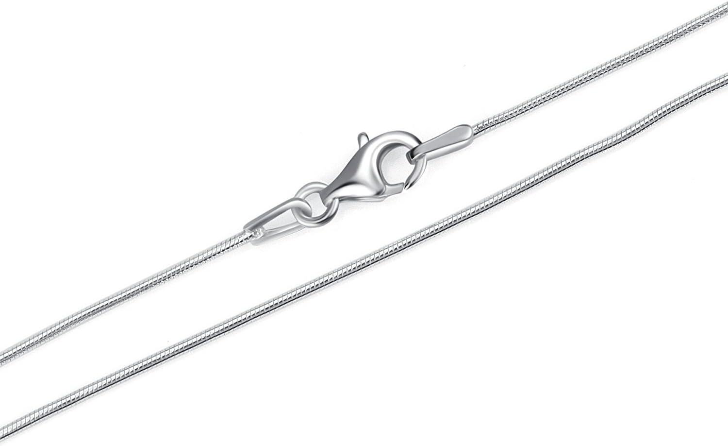 925 Sterling Silver 1mm Italian Snake Chain Necklace Lightweight Lobster Claw Clasp 14 30 Inch-0-0