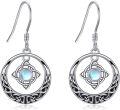 wholesale 925 Sterling Silver Moonstone Celtic Knot Dangle Earrings Magic Jewelry for Women Gifts-0-0