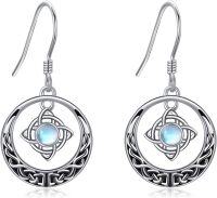 wholesale 925 Sterling Silver Moonstone Celtic Knot Dangle Earrings Magic Jewelry for Women Gifts-Celtic