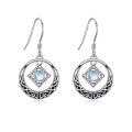 wholesale 925 Sterling Silver Moonstone Celtic Knot Dangle Earrings Magic Jewelry for Women Gifts-0-0
