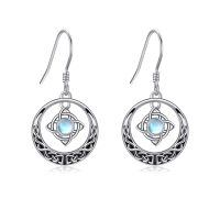 wholesale 925 Sterling Silver Moonstone Celtic Knot Dangle Earrings Magic Jewelry for Women Gifts-Celtic