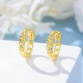 wholesale Gold Chain Link Cubic Zirconia Studs Hoop Earrings with Cubic Zirconia Stones - 925 Sterling Silver Hypoallergenic Minimalist Fashion  for Her-0-4