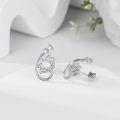wholesale 925 Sterling Silver Lotus Earrings With Pink Gemstone-0-15