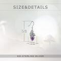 wholesale 925 Sterling Silver Purple Mushroom Dangle Earrings-0-3