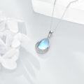 wholesale Sterling Silver Moonstone Filigree Teardrop Pendant Necklace for Women-0-37