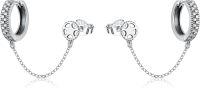 wholesale 925 Sterling Silver Chain Gear Studs: Gothic Punk Style Earings for Women & Men-Gear