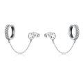 wholesale 925 Sterling Silver Chain Gear Studs: Gothic Punk Style Earings for Women & Men-0-0