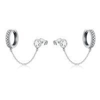 wholesale 925 Sterling Silver Chain Gear Studs: Gothic Punk Style Earings for Women & Men-Gear