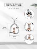 wholesale 925 Sterling Silver Heart Pendant with Dog and Paw Print Charm Necklace for Women - Always & Forever Love You s-0-1