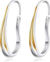 wholesale 925 Sterling Silver Split Color Hoop Earrings for Women and Girls -Tiny Earrings