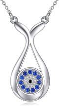 wholesale 925 Sterling Silver Teardrop Evil Eye Mermaid Pendant Necklaces s for Women and Girls-0-0