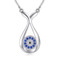 wholesale 925 Sterling Silver Evil Eye Pendant Necklace Blue Gemstone-Evil Eyes