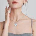 wholesale 925 Sterling Silver Moonstone Owl Crescent Moon Pendant Necklace for Women-0-1