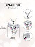 wholesale 925 Sterling Silver Penguin Angel Heart Pendant Necklace for Women-0-2