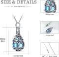 wholesale 925 Sterling Silver Blue Moonstone Tree of Life Tear Drop Keepsake Urn Necklace for Ashes - Memorial Jewelry-0-5