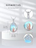 wholesale 925 Sterling Silver Blue Moonstone Family Tree Pendant Necklaces for Women Girls Mothers Day Gift-0-2
