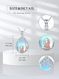 wholesale 925 Sterling Silver Tree Of Life Heart-shaped Pendant With Couple Motif And Blue Gradient Background-0-2