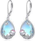 wholesale 925 Sterling Silver Teardrop Moonstone Starfish Drop Earrings-0-0