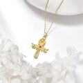 wholesale 925 Sterling Silver Gold Plated Crystal Cross Pendant Necklace for Women and Girls-0-4