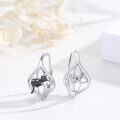 wholesale 925 Sterling Silver Black Cat and Star Design Leverback Earrings for Women & Girls - Vintage Style  Idea-0-2
