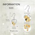 wholesale 925 Sterling Silver Honeycomb Heart with Gold Bees Drop Earrings - Gifts for Her-0-2