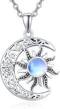 wholesale 925 Sterling Silver Blue Moonstone Pendant Necklaces for Women - Celestial  Ideas-0-0