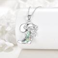 wholesale 925 Sterling Silver Abalone Shell Cowboy Boots Pendant Necklace for Women Western Style -0-2