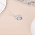 wholesale 925 Sterling Silver Birthstone Crystal Horse Heart Necklace Women s Jewelry Gift-0-27