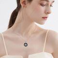 wholesale 925 Sterling Silver Pentagram Snake Black Onyx Cubic Zirconia Pendant Necklace-0-3