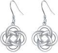 wholesale Celtic Knot Earrings Dangle 925 Sterling Silver Celtic Earrings For Women Silver Irish Earrings Hooks Celtic Jewelry For Women Birthday Christmas Mothers Day Gifts For Women -0-0