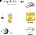 wholesale 925 Sterling Silver Pineapple Citrine Stud Earrings for Women-0-3