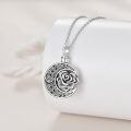 wholesale 925 Sterling Silver Rose Floral Keepsake Urn Locket Necklace with Funnel and Chain for Women's Memorial Jewelry-0-2
