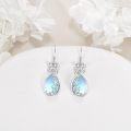 wholesale 925 Sterling Silver Rainbow Moonstone Bowknot Drop Dangle Lever Back Earrings-0-3