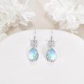 wholesale 925 Sterling Silver White Gold Plated Bow Moonstone Drop Earrings-0-3