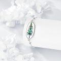 wholesale 925 Sterling Silver Abalone Shell Leaf Design Bracelet for Women Gifts for Skiing and Hiking Enthusiasts-0-1