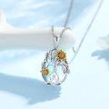 wholesale 925 Sterling Silver Tree of Life Sunflower and Daisy Rose Pendant Necklace-0-2