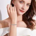 wholesale 925 Sterling Silver Infinity Heart Mom Bracelet With Blue Crystal Engraved Stepmom Gift-0-4
