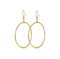 wholesale Gold Sterling Silver Rose Gold Plated Large Hoop Drop Earrings 40 mm-40mm gold