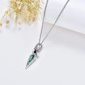 wholesale 925 Sterling Silver Pendant Necklace with Abalone Shell and Black Stone in Gothic Style Sword Design-0-4