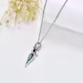wholesale 925 Sterling Silver Pendant Necklaces Wholesale with Abalone Shell and Black Stone in Gothic Style Sword Design-0-4
